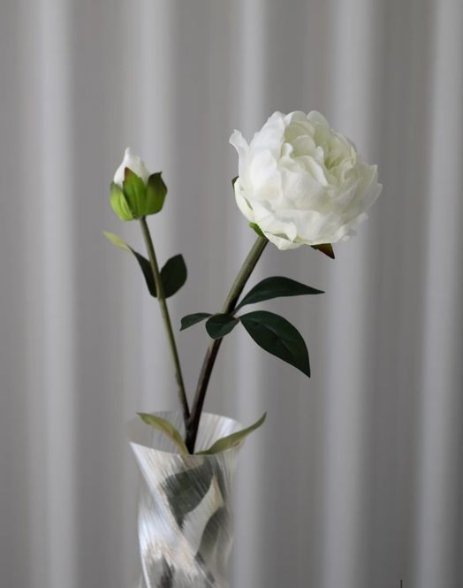 Hovedbilde Artificial Closed Peony - White
