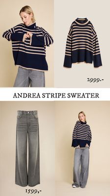 Andrea stripe Sweater og -  St. Barth jeans.